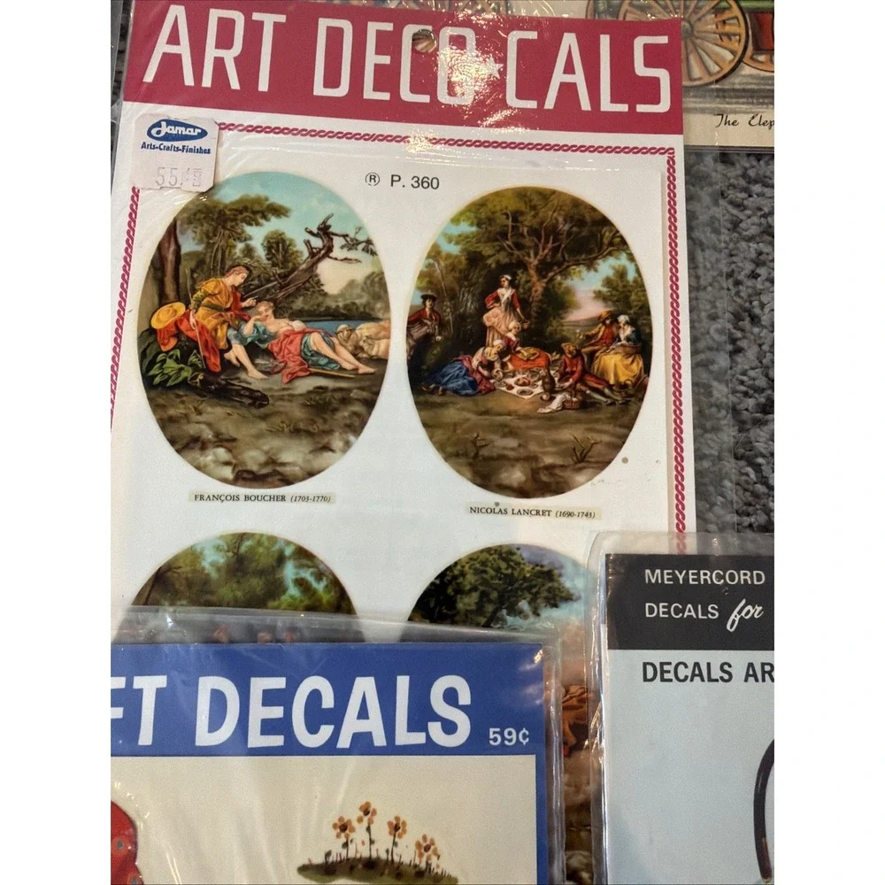 Vintage Meyercord Decals For Arts And Crafts Lot Of 10 Sheets 1960's